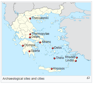 Sites archeologiques et villes en grece